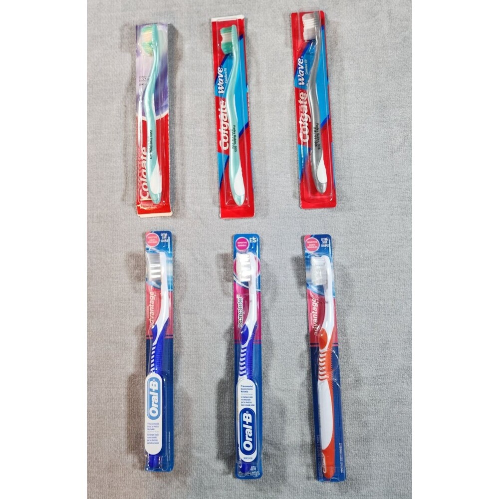 6 Toothbrushes Oral-B Complete Advantage Sensitive Soft Colgate Wave Comfort Fit